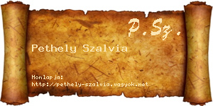 Pethely Szalvia névjegykártya